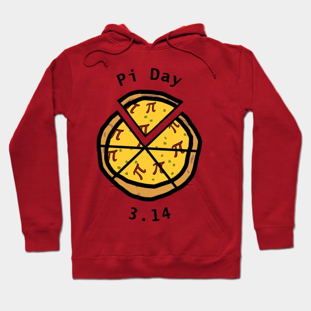 Pi Day 3.14 Pizza Topped with Pi Symbol Hoodie by ellenhenryart